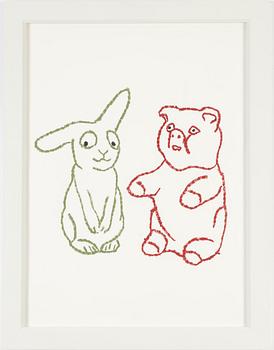 Marianne Lindberg De Geer, chalk on paper, 1999, signed verso.