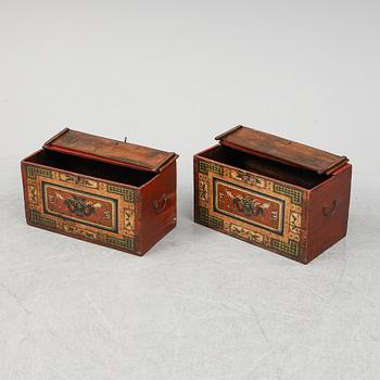 Two Chinese wooden cabinets, 20th century.