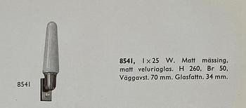 Harald Notini, a pair of wall lamps model "8541", Arvid Böhlmarks Lampfabrik 1950s.