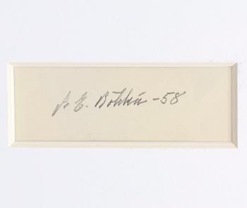 PER ERIK BÖKLIN, gouache och blyerts. Signerad och daterad -58 a tergo.