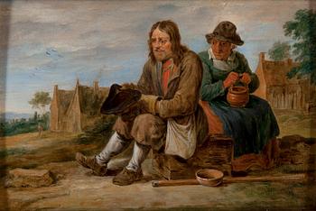 DAVID TENIERS D.Y, hans efterföljd, olja på pannå.