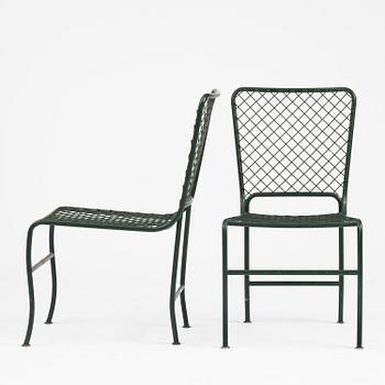 Josef Frank, trädgårdsstolar, nio stycken, modell 591, Firma Svenskt Tenn.