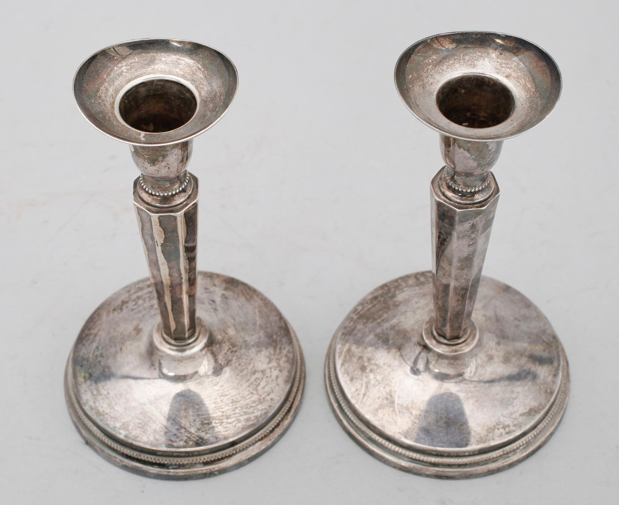 LJUSSTAKAR, 1 par, silver, MGAB 1955.