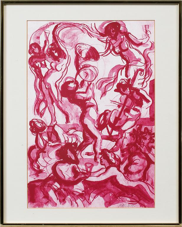 PETER DAHL, färglitografier, 2 st, signerade.