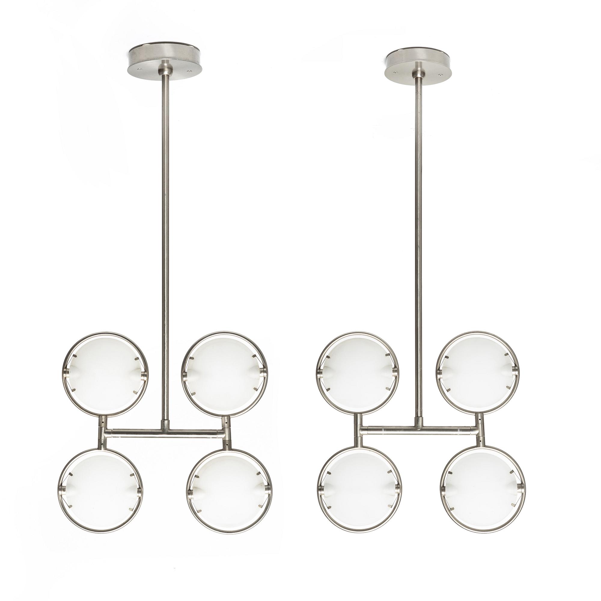 Fontana Arte, ceiling lamps, a pair, "Nobi".