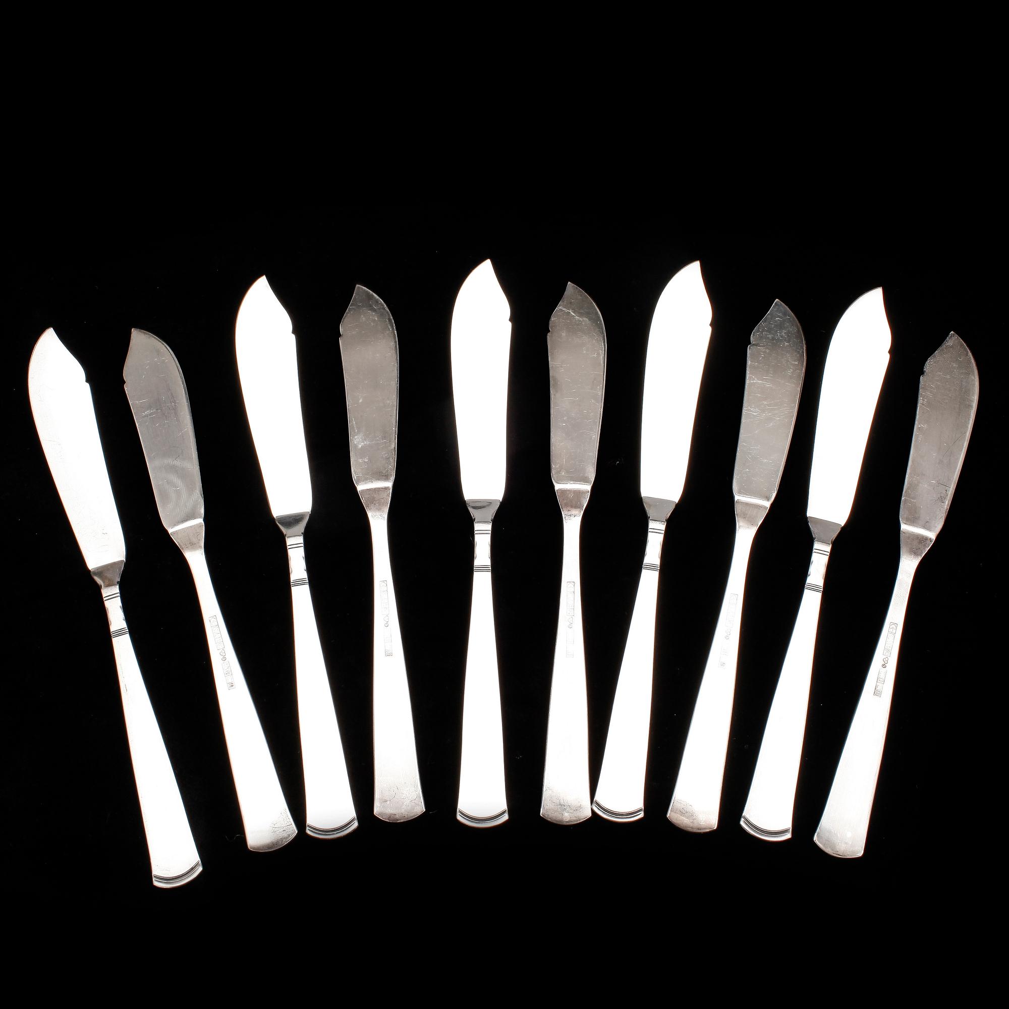 BESTICKSERVIS, 102 delar, silver, "Rosenholm", GAB, Stockholm, bland annat 1976. Vikt ca 2177g.