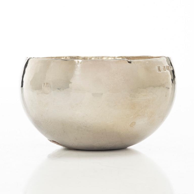 Leif Söderlund Silversmide, gräddsnipa och sockerskål, silver, Borlänge 1979-1980.