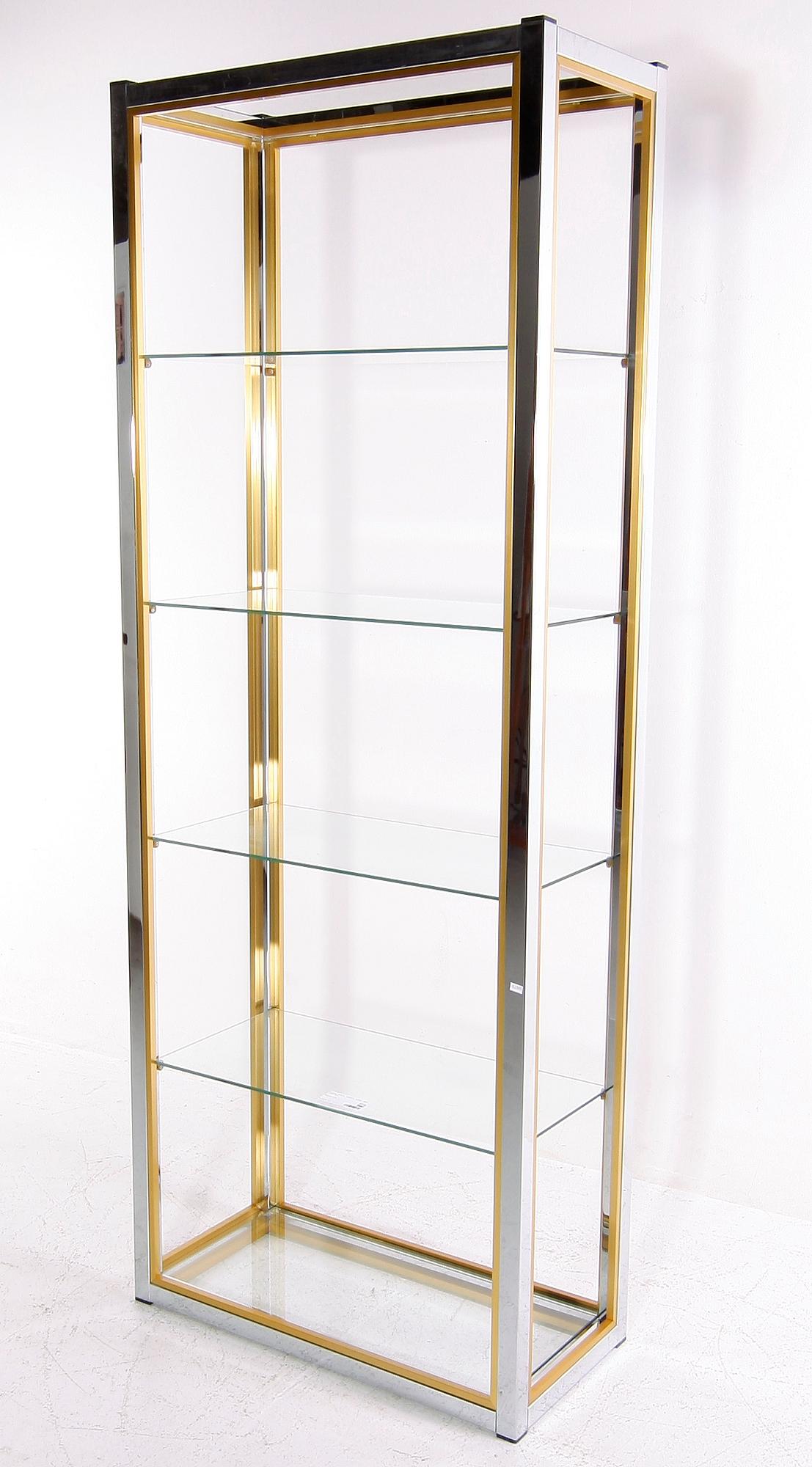 HYLLA, metall, glas, sent 1900-tal.