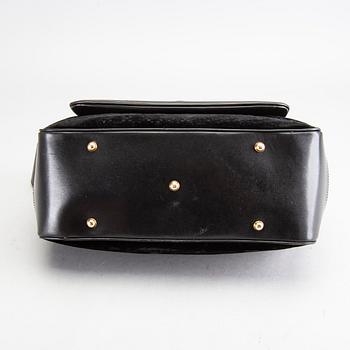 GUCCI, väska, "Black diamante velvet and leather stirrup Top- handle bag".