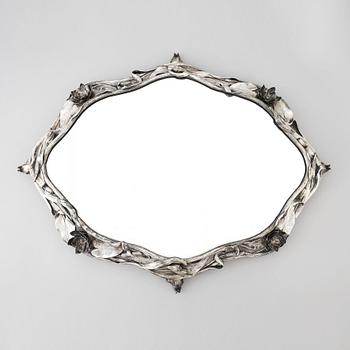 CF Carlman, an Art Nouveau mirror glass silver centerpiece, Stockholm 1899.