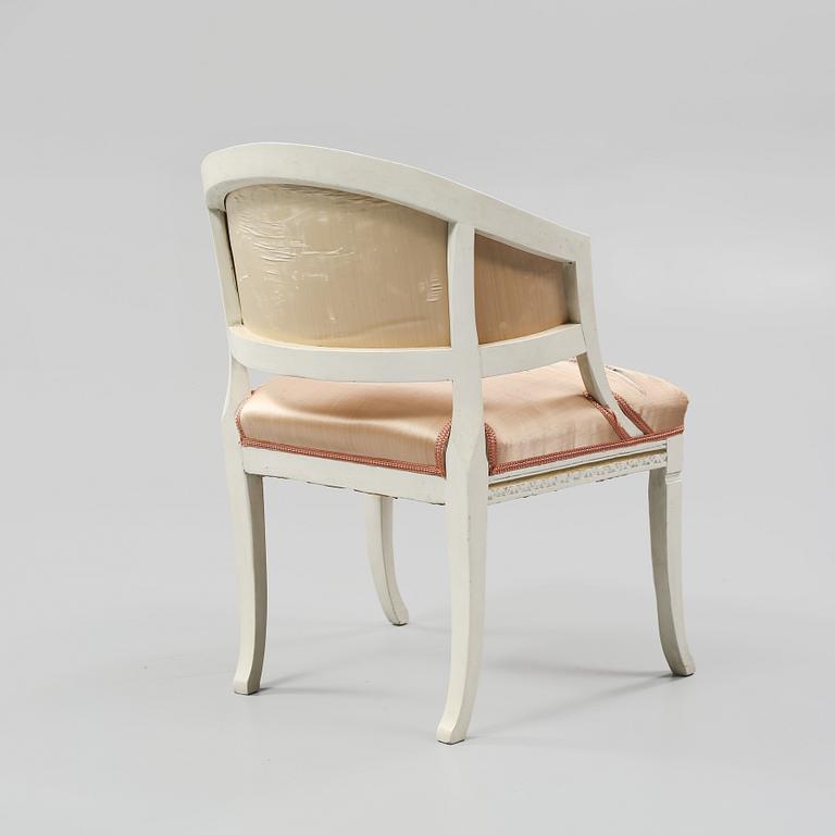 BALJFÅTÖLJ, 1800-talets första hälft.