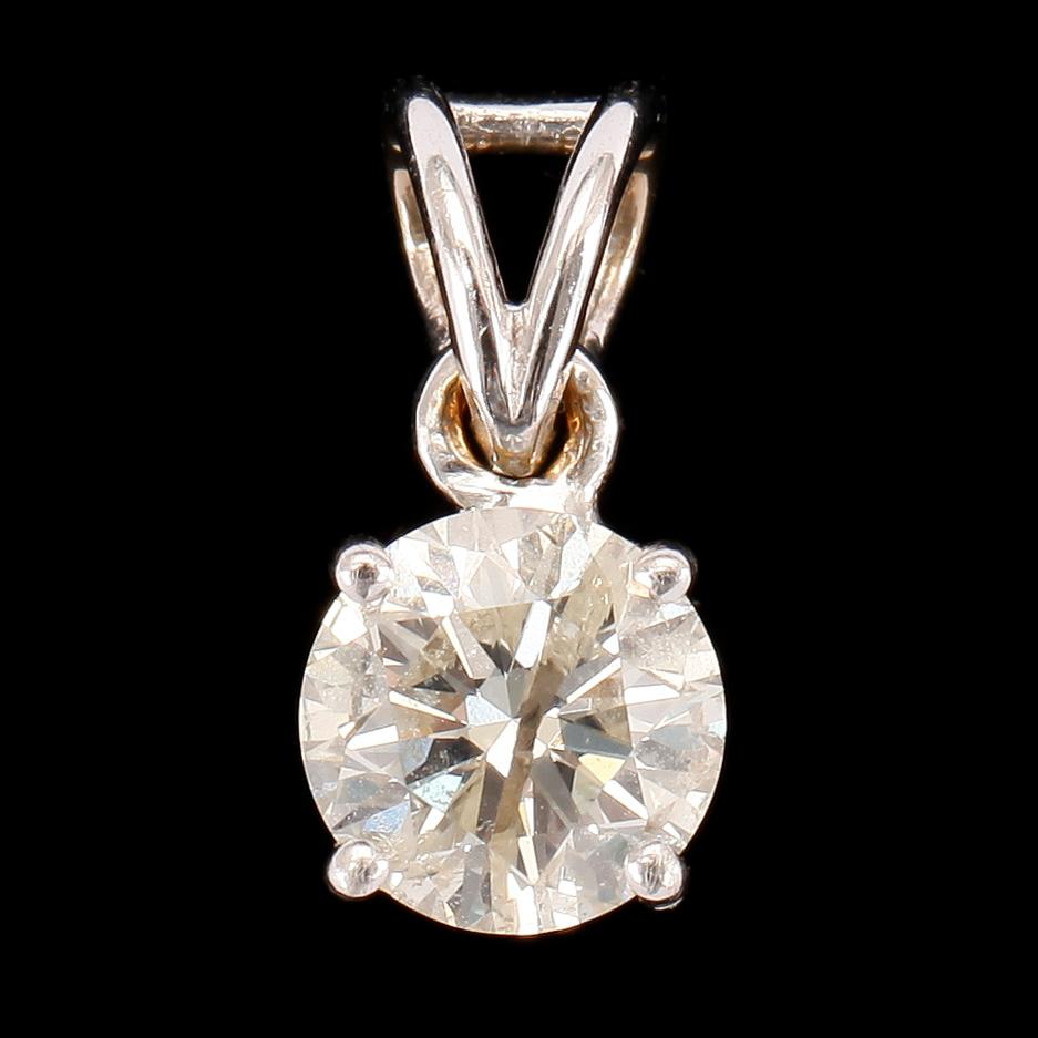 HÄNGE, 18k vitguld med briljantslipad diamant ca1,00ct.
