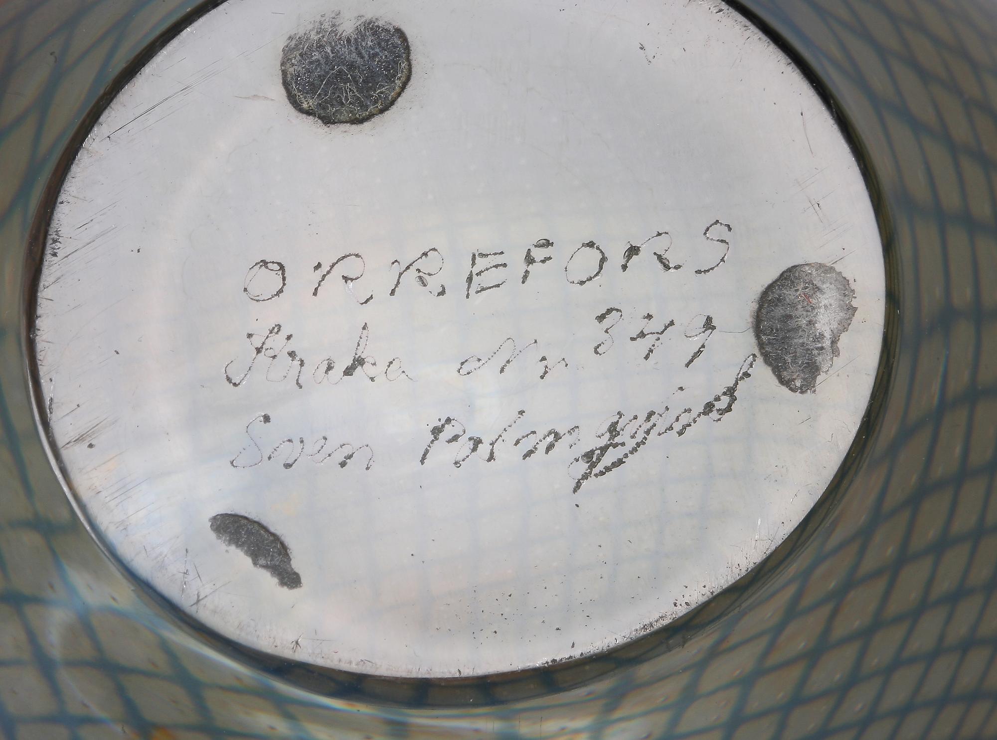 VAS, glas, Sven Palmqvist. Sign Kraka nr 349 Orrefors.