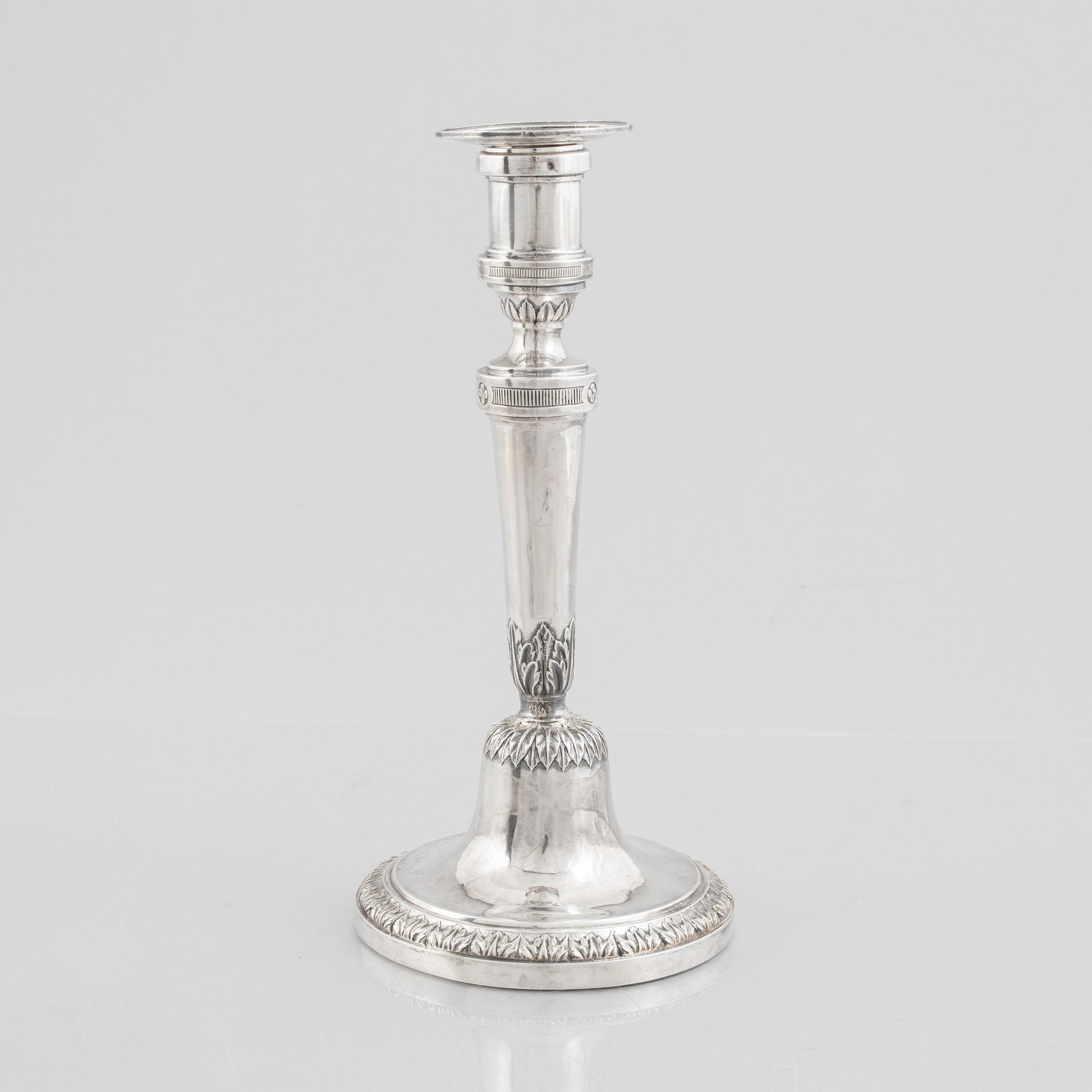 A silver candlestick, possibly Toulon, France circa 1790.