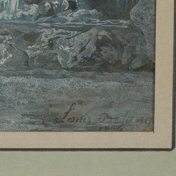 Louis Belanger, Borg på en klippa i landskap.