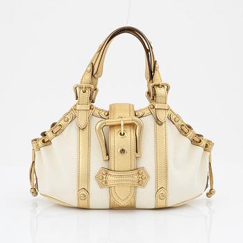 Louis Vuitton, a white canvas and gold 'Theda PM' bag, 2004.