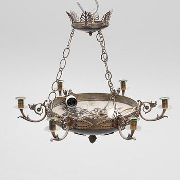 An Empire style ceiling lamp, late 19th century.