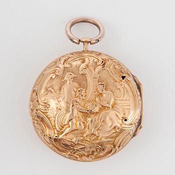 FICKUR, guld, Clarke, London, 1700-talets mitt. Vikt ca 55 gram.