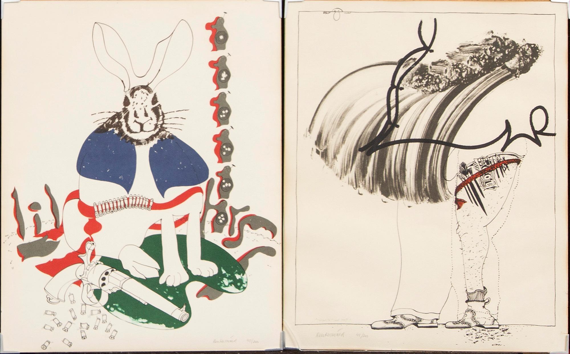 Carl Fredrik Reuterswärd, color lithographs, 4 pcs, signed, numbered, 45/200.