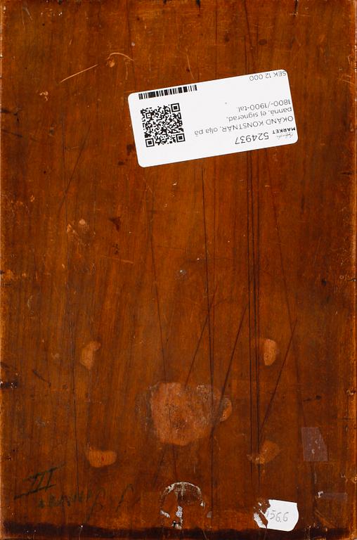 ADOLF EBERLE, hans art, olja på pannå, ej signerad, 1800-/1900-tal.