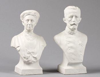 BYSTER, ett par. Parian, Rörstrand. 1800/1900-tal.