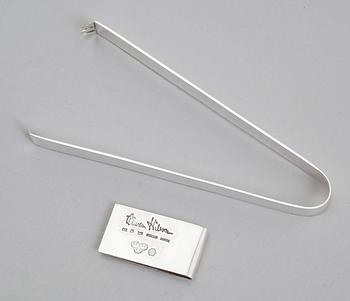 TÅNG SAMT SEDELKLÄMMA, silver, Wiwen Nilsson, Lund 1963/1971. Vikt ca 72 gram.