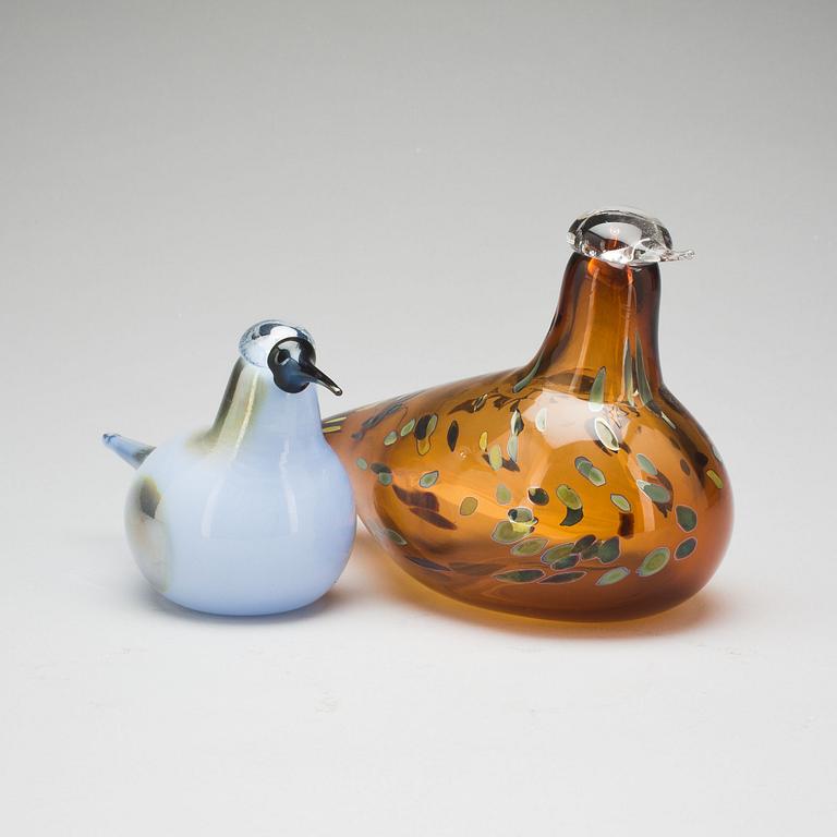 FIGURINER, 2 st, glas, Oiva Toikka, Nuutajärvi.