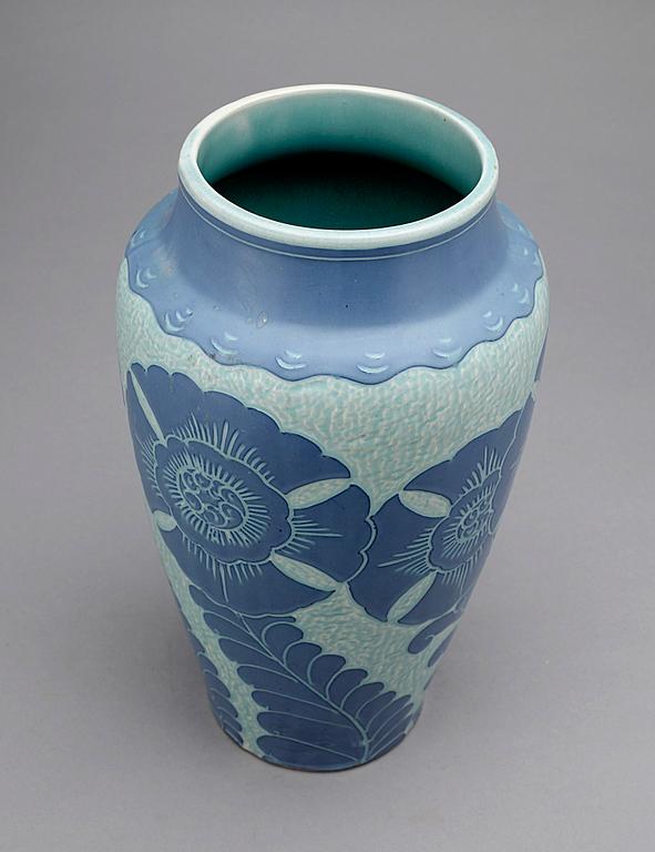 VAS, flintgods, sgrafitto, Josef Ekberg, Gustavsberg, 1919.