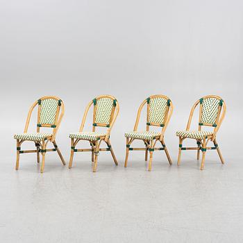 A set of four bistro chairs, late 20th century.
