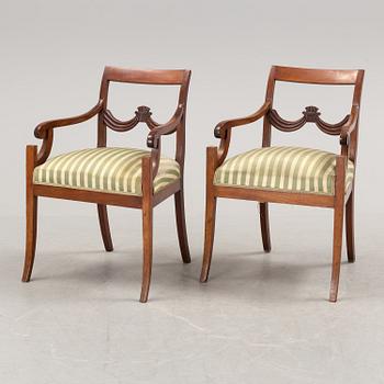 MÖBELGRUPP, 7 delar, Karl Johan, 1800-talets första hälft.