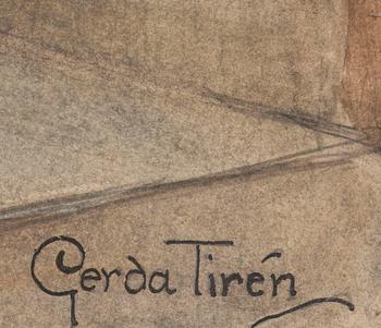 GERDA TIRÉN, gouache, signerad.
