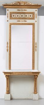 A late Gustavian early 19th century mirror panel.