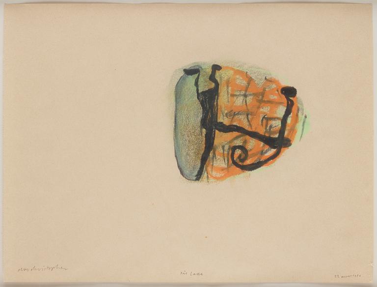 Olav Christopher Jenssen,  mixed media on paper, signed and dated 23.mars 1989.
