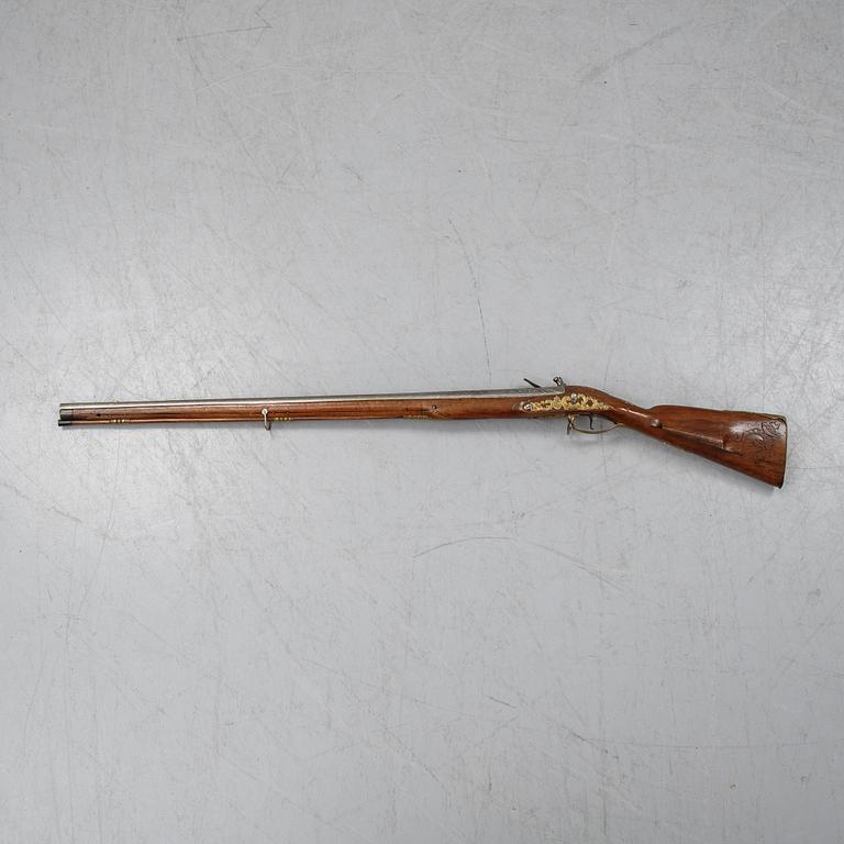 A German re-converted flintlock gun, first half of the 18th Century.