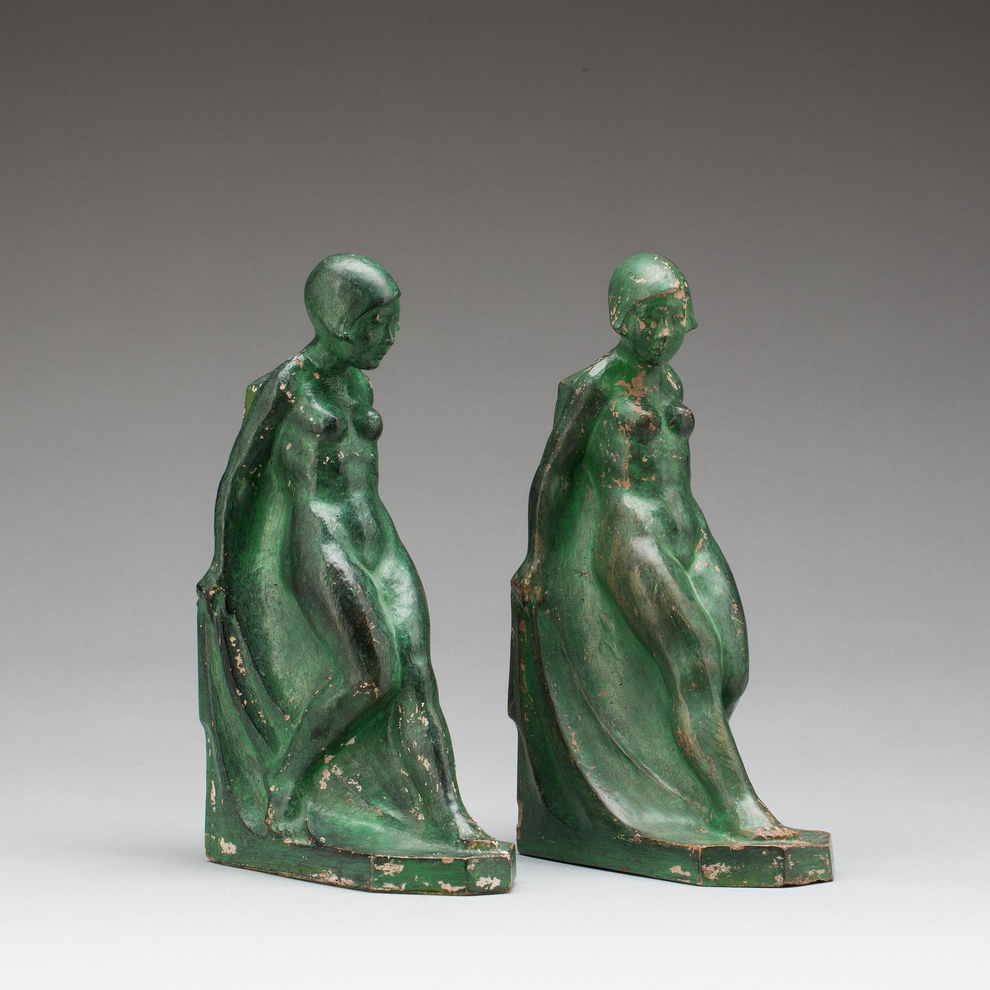 BOKSTÖD, ett par. Art-deco, 1900-tal.