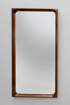 A 1940/50s  walnut mirror.