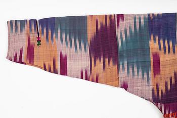 A woman’s Chapan, silk and cotton Ikat, Central Asia, 1880s.