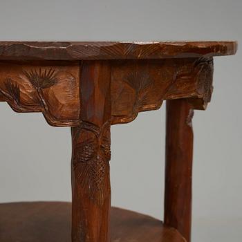 BRÖDERNA ERIKSSON (The Eriksson brothers), attributed to, a stained and carved table, Arvika, Art Nouveau,