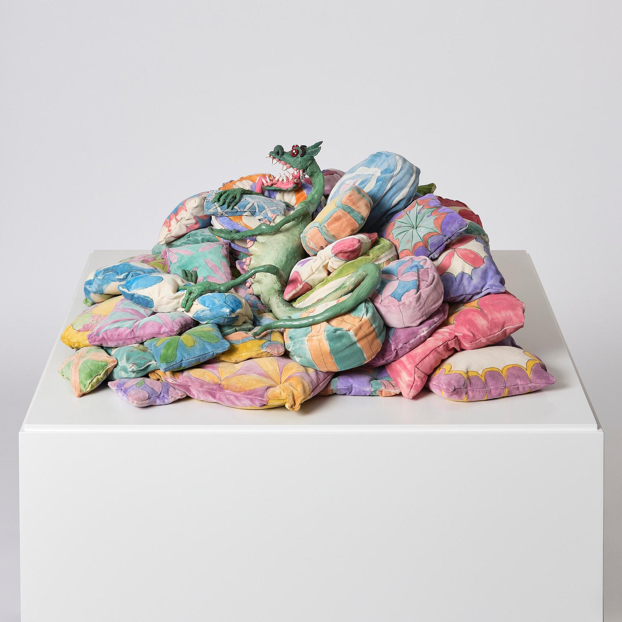 Nathalie Djurberg & Hans Berg, "Dragon on Pillows".