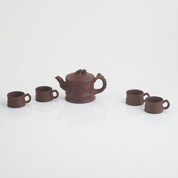 A collection of Yixing tea pots and tea cups, China, second half of the 20th century.