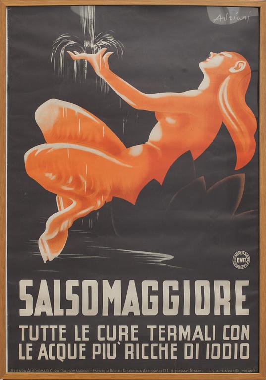 AFFISCH, "Salsomaggiore", originalaffisch. 1900-talets första hälft/mitt.