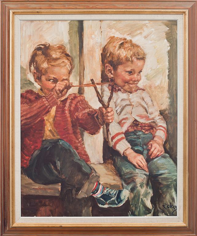 CHARLES ROKA, olja på duk, signerad.