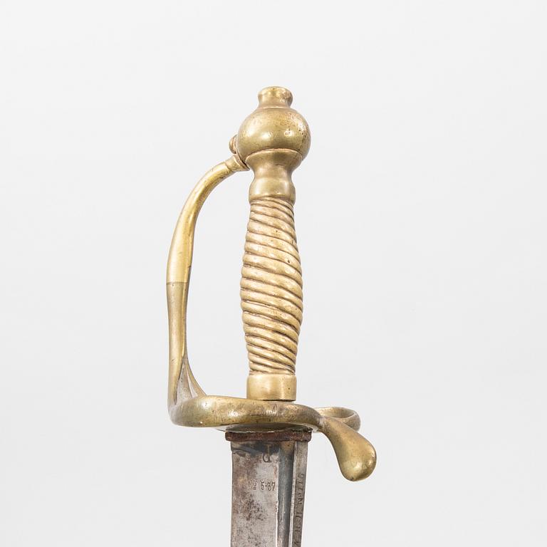 A Swedish sarbre m/1831 and cutlass for the swedish army, m/1856.