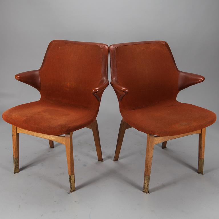 STOLAR, ett par, "Lulu" design Ilmari Tapiovaara, märkta Asko, 1960-tal.