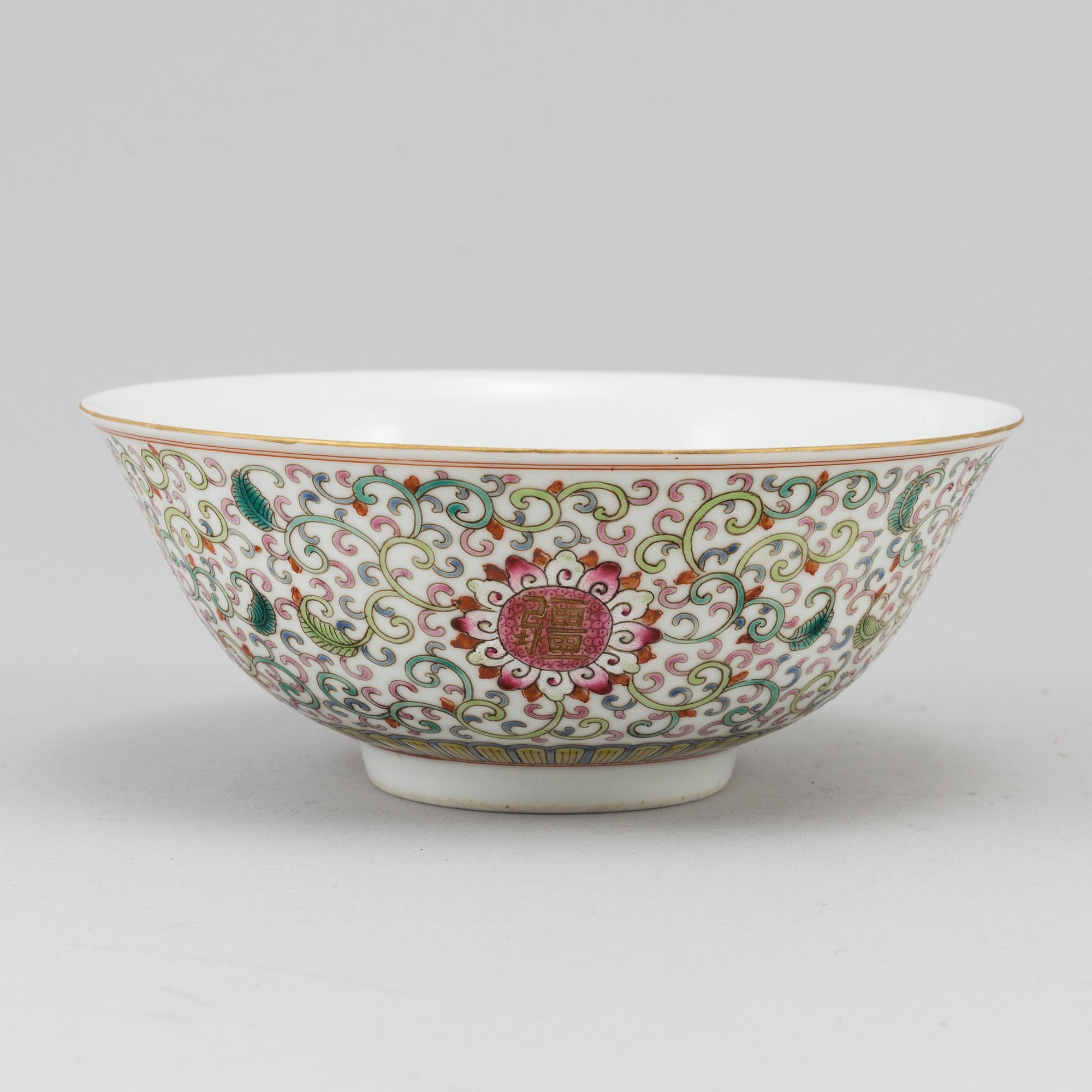 SKÅL, porslin. Kina, tidigt 1900-tal.