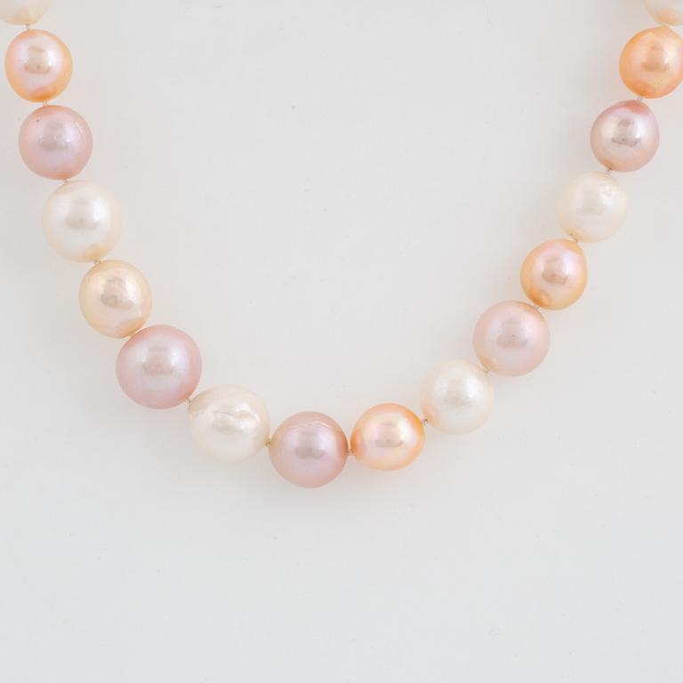 COLLIER, med sötvattenspärlor, citrinlås.