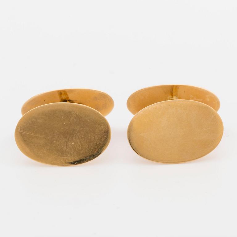 CUFFLINKS, 1 pair, 18K gold, G. A. Dahlgren, Malmö 1909.