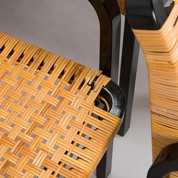 Alvar Aalto, karmstolar, 6 st, modell 45, för Artek 1970-tal.