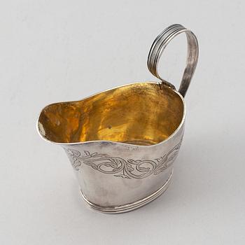 A parcel-gilt silver creamer, mark of Johan Henrik Lampa, Stockholm 1813.