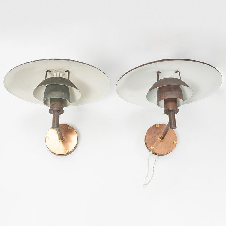 Poul Henningsen, a pair of 'PH' copper wall lights, Louis Poulsen, Denmark.